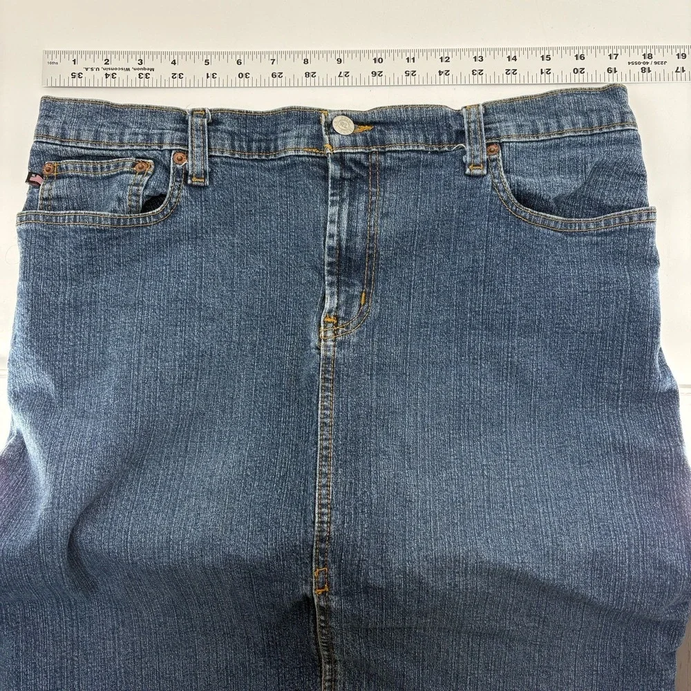 Vintage Y2K Polo Jeans Ralph Lauren Low Rise Denim Pencil‎ Skirt Women Size 12